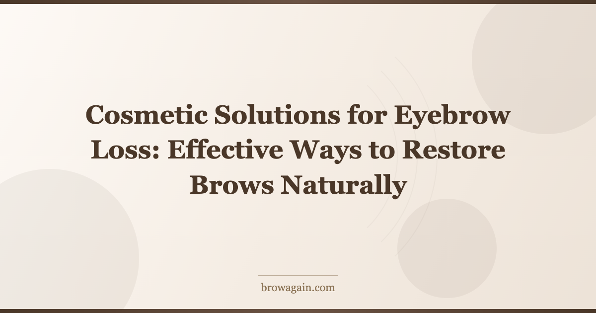 Cosmetic Solutions for Eyebrow Loss: Effective Ways to Restore Brows Naturally - Featured Image